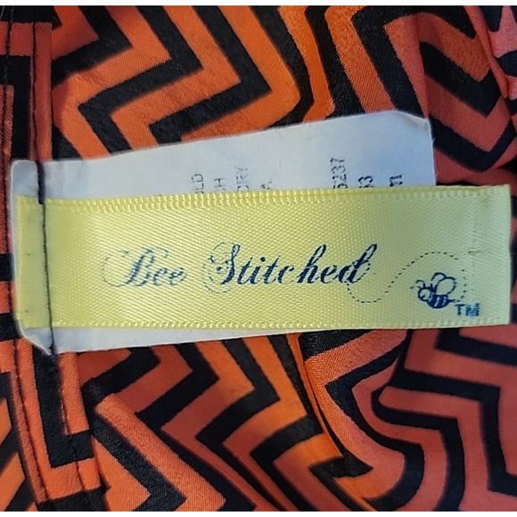 Orange & Black Chevron Striped‎ Top Career Office Professional Colorful Size M - Picture 3 of 7